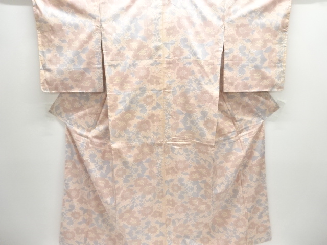 JAPANESE KIMONO / UNUSED OSHIMA TSUMUGI / WOVEN FLOWER
